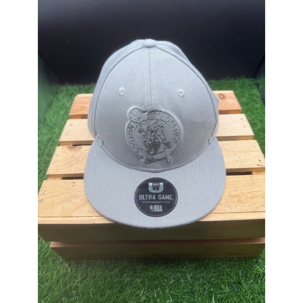 Boston Celtics Ultra Game NBA Snapback Hat-Gray Monochrome Embroidered